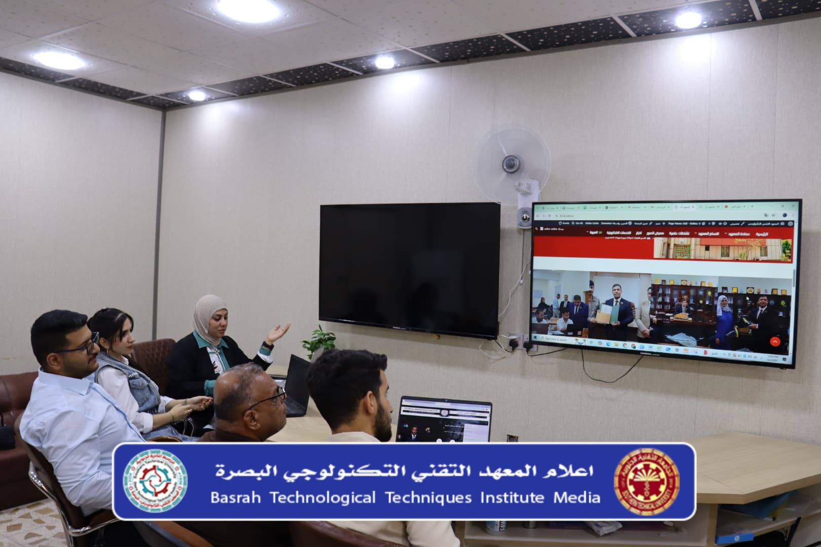 ضمن إطار التعاون الفني المستمر بين المعهد التقني التكنولوجي والمعهد التقني الإداري، عقدت شعبة الحاسبة الإلكترونية في كلا المعهدين اجتماعًا مشتركًا، تناول عددًا من الموضوعات المتعلقة بتطوير البنية التحتية الرقمية وتعزيز كفاءة الأنظمة التقنية للمواقع الإلكترونية في المؤسستين.